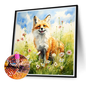 Daisy And Fox 40*40CM(Canvas) Full Round Drill Diamond Painting