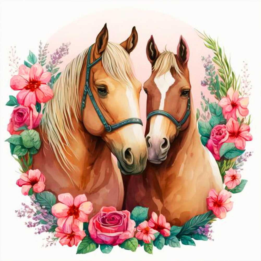 Horse 40*40CM(Canvas) Full Round Drill Diamond Painting