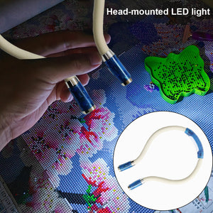 Diamond Painting LED Headlamp Beam Head Lamp Neck Reading Light (Blue)