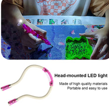 Load image into Gallery viewer, Diamond Painting LED Headlamp Beam Head Lamp Neck Reading Light (Pink)
