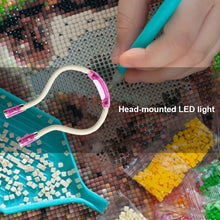 Load image into Gallery viewer, Diamond Painting LED Headlamp Beam Head Lamp Neck Reading Light (Pink)
