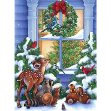 Load image into Gallery viewer, Forest Animals And Christmas 45*60CM(Canvas) Full Round Drill Diamond Painting
