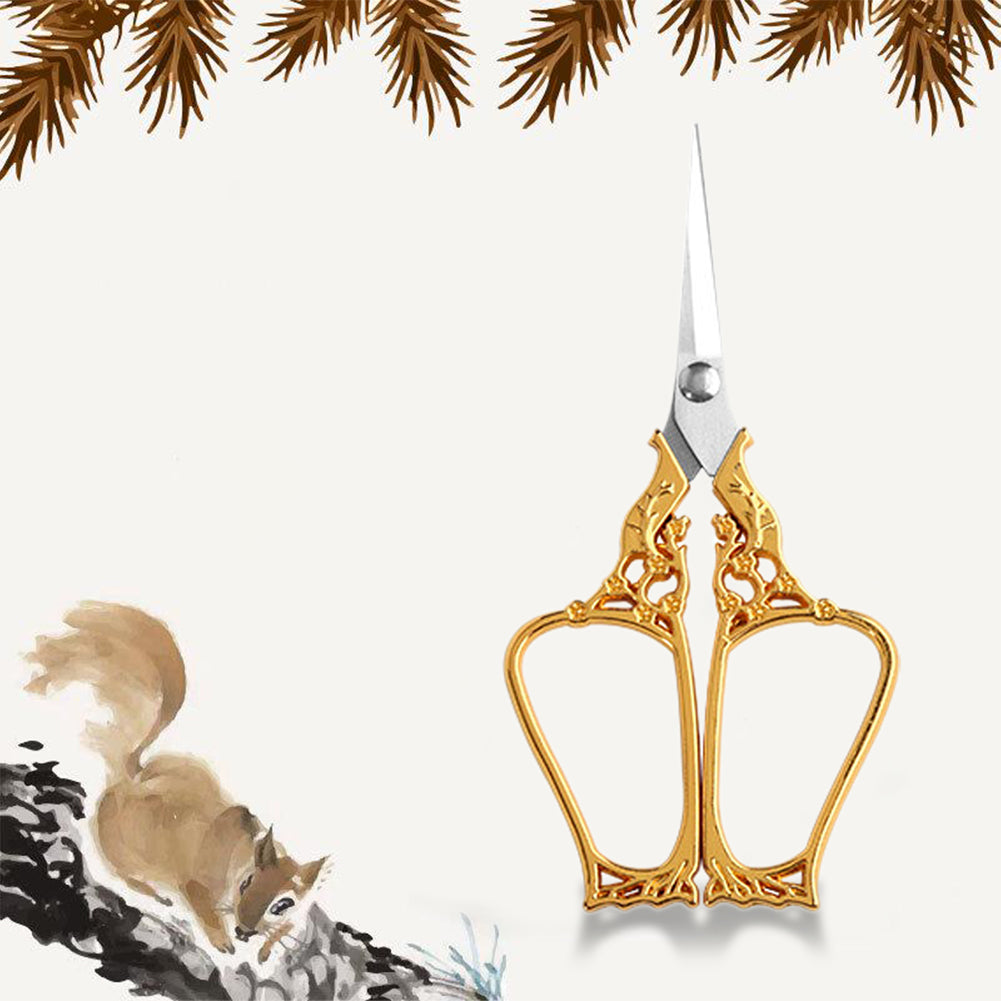 Vintage European Style Scissors for Sewing Crafting 12x5.5CM (Gold)