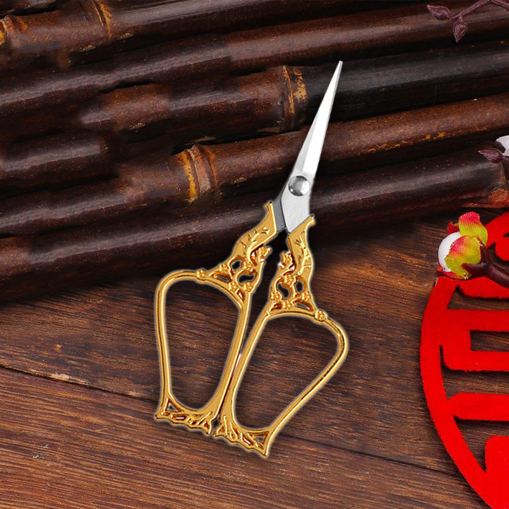 Vintage European Style Scissors for Sewing Crafting 12x5.5CM (Gold)