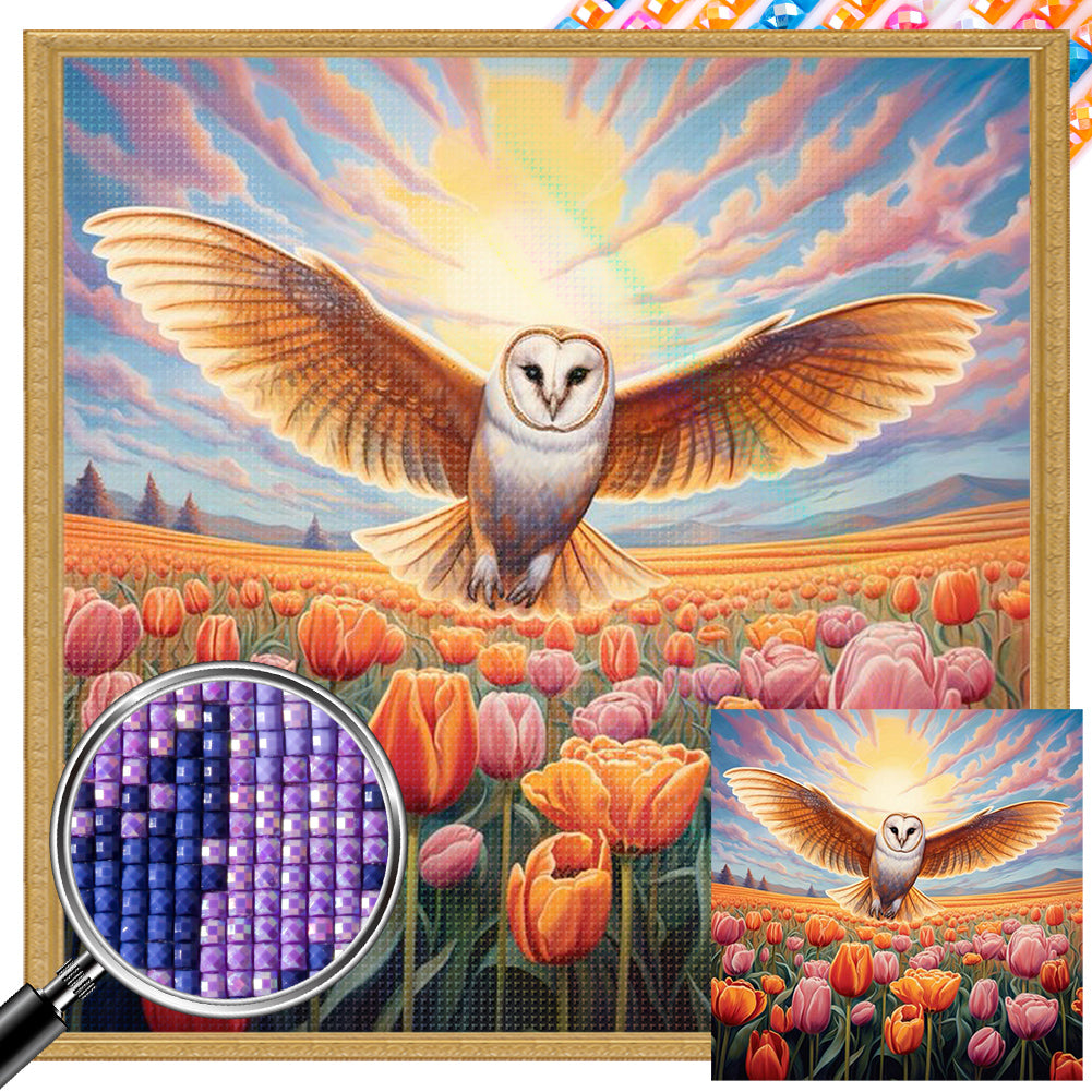 Owl 40*40CM(Picture) Partial AB Full Square Drill Diamond Painting