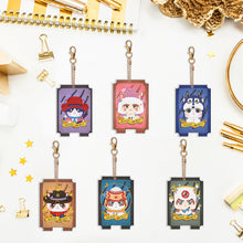 Load image into Gallery viewer, 6PCS Diamond Art Keyring Thief Double Sided Diamond Painting Keychain Seer Cards
