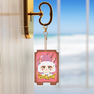 6PCS Diamond Art Keyring Thief Double Sided Diamond Painting Keychain Seer Cards