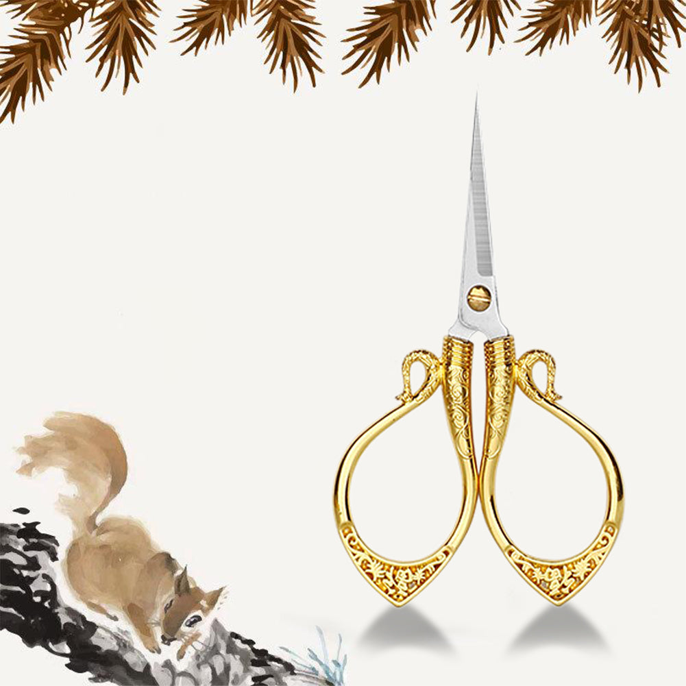 Vintage European Style Scissors for Sewing Crafting 6x10.5CM (Gold)