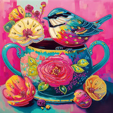 Load image into Gallery viewer, Pink Bird 30*30CM(Canvas) Partial Special Shaped Drill Diamond Painting
