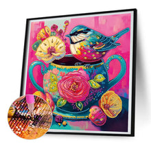 Load image into Gallery viewer, Pink Bird 30*30CM(Canvas) Partial Special Shaped Drill Diamond Painting
