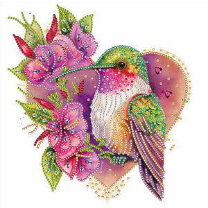 Loving Hummingbird 30*30CM(Canvas) Partial Special Shaped Drill Diamond Painting