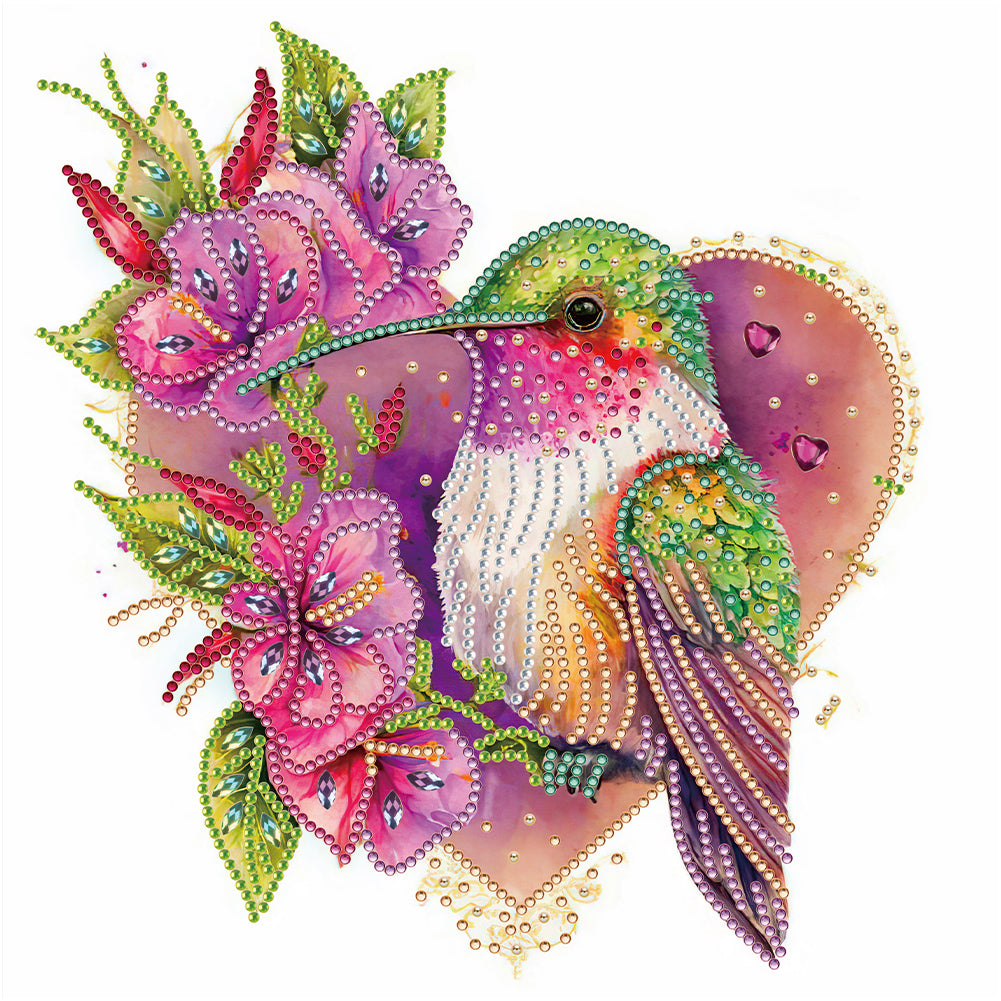 Loving Hummingbird 30*30CM(Canvas) Partial Special Shaped Drill Diamond Painting