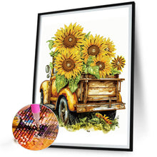Load image into Gallery viewer, Sunflower And Car 30*40CM(Canvas) Partial Special Shaped Drill Diamond Painting
