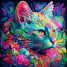 Load image into Gallery viewer, Yishu - Colorful Cat - 50*50CM 11CT 3 Stamped Cross Stitch
