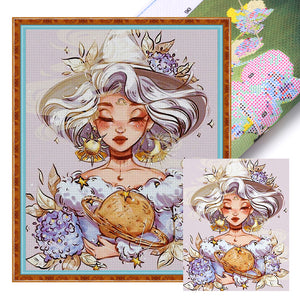 Yishu - Libra Girl - 40*50CM 11CT 3 Stamped Cross Stitch