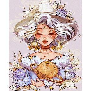 Yishu - Libra Girl - 40*50CM 11CT 3 Stamped Cross Stitch
