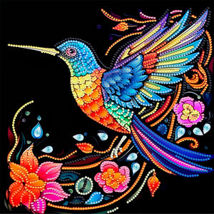 Hummingbird 30*30CM(Canvas) Partial Special Shaped Drill Diamond Painting