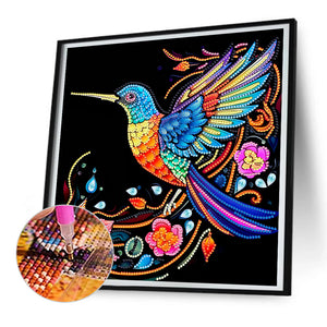 Hummingbird 30*30CM(Canvas) Partial Special Shaped Drill Diamond Painting