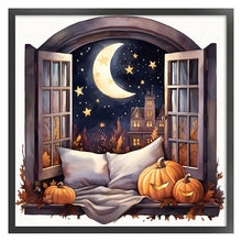 Load image into Gallery viewer, Huancan - Autumn Window Scene - 60*60CM 11CT 3 Stamped Cross Stitch
