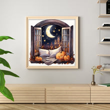 Load image into Gallery viewer, Huancan - Autumn Window Scene - 60*60CM 11CT 3 Stamped Cross Stitch
