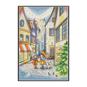 Joy Sunday - Welcoming The New Year - 34*48CM 14CT 2 Stamped Cross Stitch