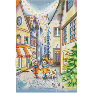 Joy Sunday - Welcoming The New Year - 34*48CM 14CT 2 Stamped Cross Stitch