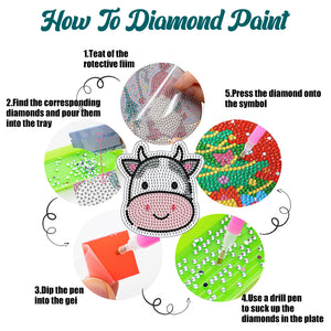 8PCS Diamond Painting Art Coaster Kit Acrylic Round Diamond Painting DIY Coaster