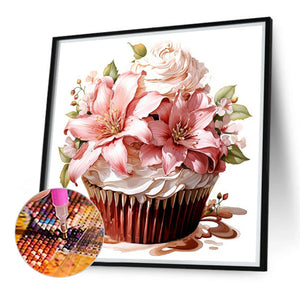 Lily Cupcakes 40*40CM(Canvas) Full Round Drill Diamond Painting