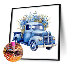 Load image into Gallery viewer, Blue Flower Truck 40*40CM(Canvas) Full Round Drill Diamond Painting
