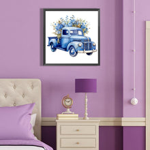 Load image into Gallery viewer, Blue Flower Truck 40*40CM(Canvas) Full Round Drill Diamond Painting
