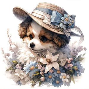 Miss Dog And Miss Cat 40*40CM(Canvas) Full Round Drill Diamond Painting