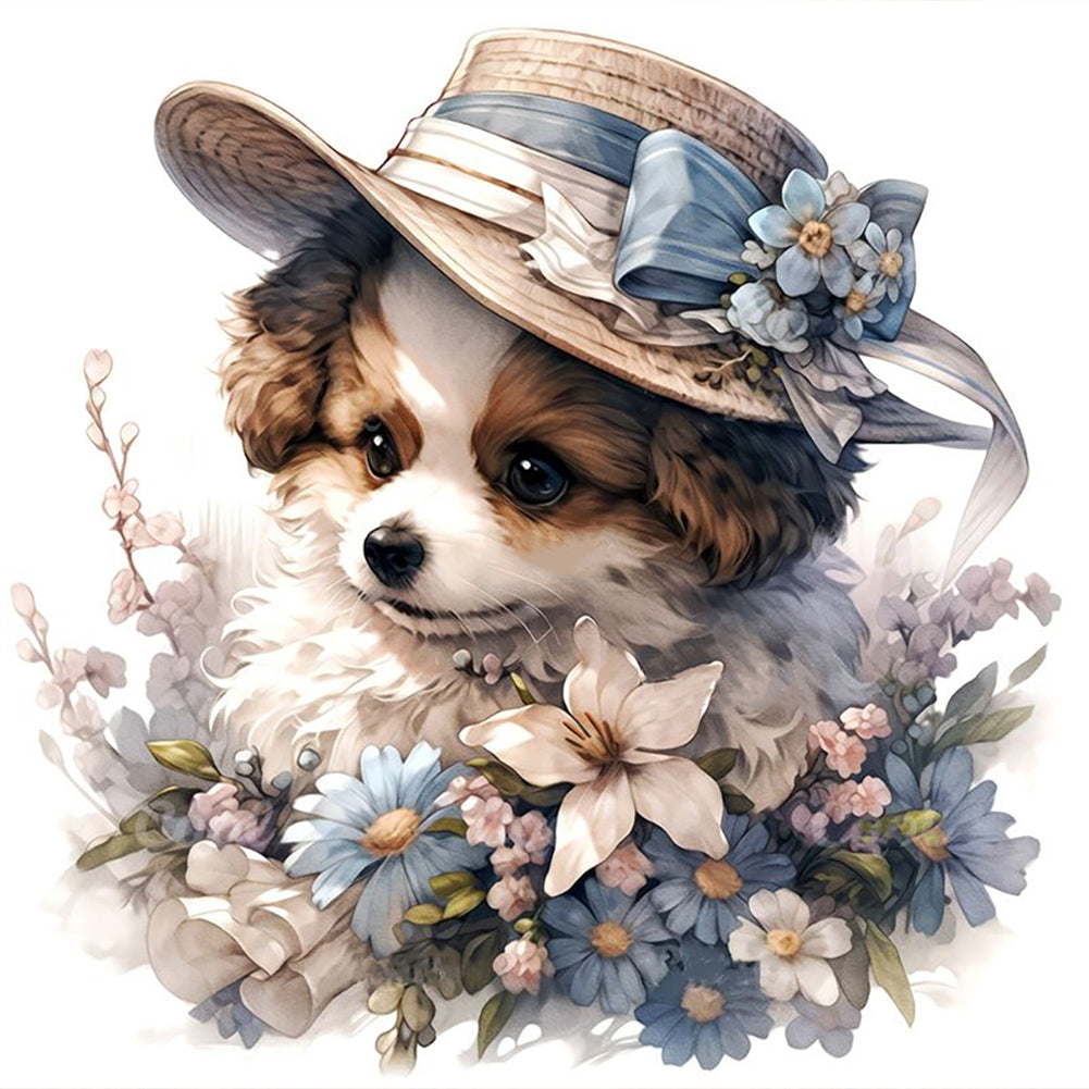 Miss Dog And Miss Cat 40*40CM(Canvas) Full Round Drill Diamond Painting