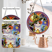 Load image into Gallery viewer, 2D DIY Cat Pattern Diamond Art Painting Wreath Kit Diamond Art Window Pendant
