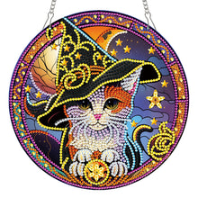 Load image into Gallery viewer, 2D DIY Cat Pattern Diamond Art Painting Wreath Kit Diamond Art Window Pendant
