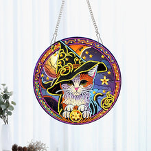 Load image into Gallery viewer, 2D DIY Cat Pattern Diamond Art Painting Wreath Kit Diamond Art Window Pendant
