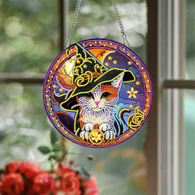 Load image into Gallery viewer, 2D DIY Cat Pattern Diamond Art Painting Wreath Kit Diamond Art Window Pendant
