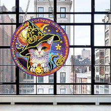 Load image into Gallery viewer, 2D DIY Cat Pattern Diamond Art Painting Wreath Kit Diamond Art Window Pendant
