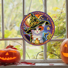 Load image into Gallery viewer, 2D DIY Cat Pattern Diamond Art Painting Wreath Kit Diamond Art Window Pendant

