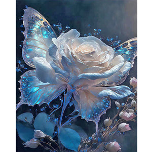 Butterfly And Roses 40*50CM(Canvas) Full Round Drill Diamond Painting