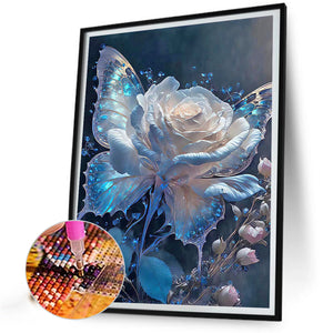 Butterfly And Roses 40*50CM(Canvas) Full Round Drill Diamond Painting