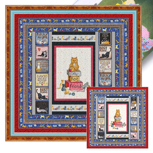 Yishu - Cat - 70*70CM 11CT 3 Stamped Cross Stitch