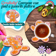 Load image into Gallery viewer, 10PCS Christmas Wooden Diamond Painting Art Coaster Kit (Xmas Gingerbread Man)

