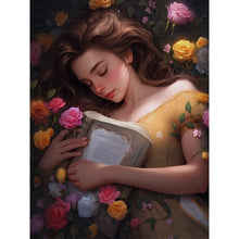 Load image into Gallery viewer, Yishu - Girl With Flowers - 50*65CM 11CT 3 Stamped Cross Stitch
