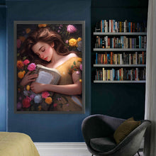 Load image into Gallery viewer, Yishu - Girl With Flowers - 50*65CM 11CT 3 Stamped Cross Stitch
