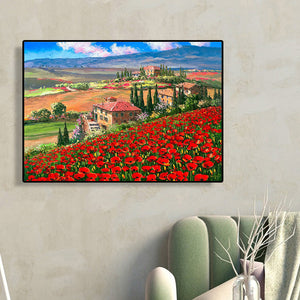 Rural Mountain Scene 40*30CM(Canvas) Full Round Drill Diamond Painting