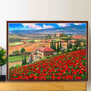 Rural Mountain Scene 40*30CM(Canvas) Full Round Drill Diamond Painting