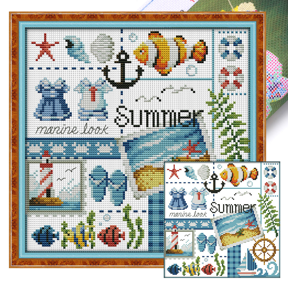 Joy Sunday - Four Seasons Of Summer - 24*23CM 16CT 2 Stamped Cross Stitch