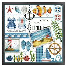 Load image into Gallery viewer, Joy Sunday - Four Seasons Of Summer - 24*23CM 16CT 2 Stamped Cross Stitch
