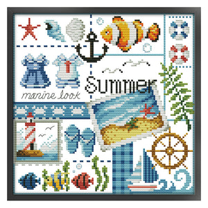 Joy Sunday - Four Seasons Of Summer - 24*23CM 16CT 2 Stamped Cross Stitch