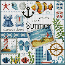 Load image into Gallery viewer, Joy Sunday - Four Seasons Of Summer - 24*23CM 16CT 2 Stamped Cross Stitch
